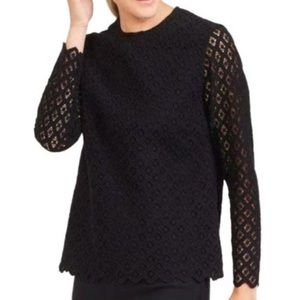 J. McLaughlin Lissa Diamond Top in Black - Size Large